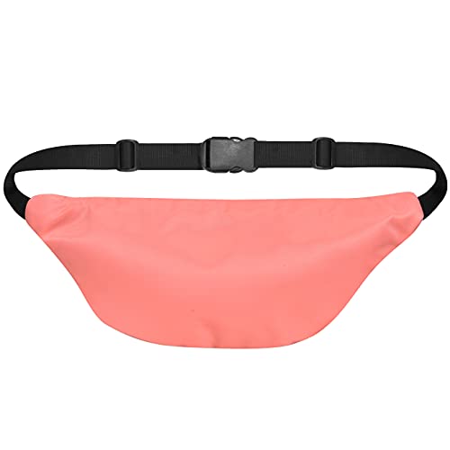 Image of Unisex Waist Pack Travel Handy Hiking Zip Pouch Elegant Style Document Money Phone Belt Sport Bag Bum Bag for Men and Women Nylon Adjustable Strap (Peach Pink)