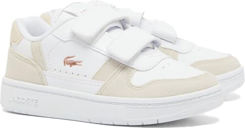 Lacoste Unisex-Child Infant's T-Clip Set Sneaker, Infant's T-Clip Set Sneaker, White/Light Pink, 6
