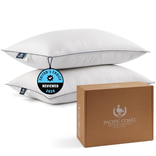 Pacific Coast Feather and Down Bed Pillows Standard Size Set of...