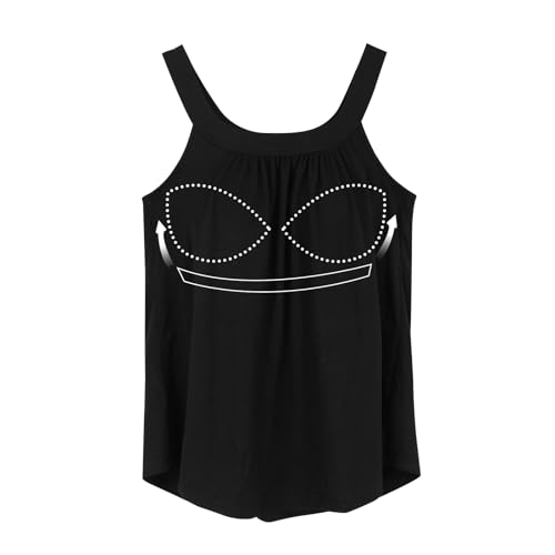 ANYFITTING Women's Built in Bra Tank Top 2025 Summer Trendy Tops Flowy Loose Fit Casual Halter Cami Camisole Outfits S-3XL