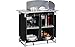Berger Meuble de Camping Premium I | Placard de Cuisine | Rangement Cuisine | Armoire Pliable | Mobilier Camping & Jardin | 4 étagères | avec Pare-Vent | Noir