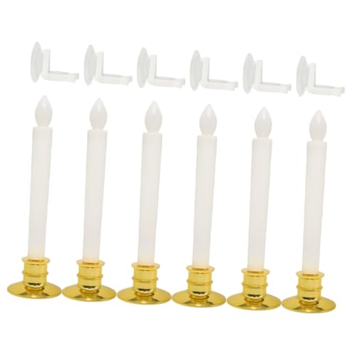 Velas LED de Navidad con ventosa para decorar ventanas y mesas con luz cálida realista