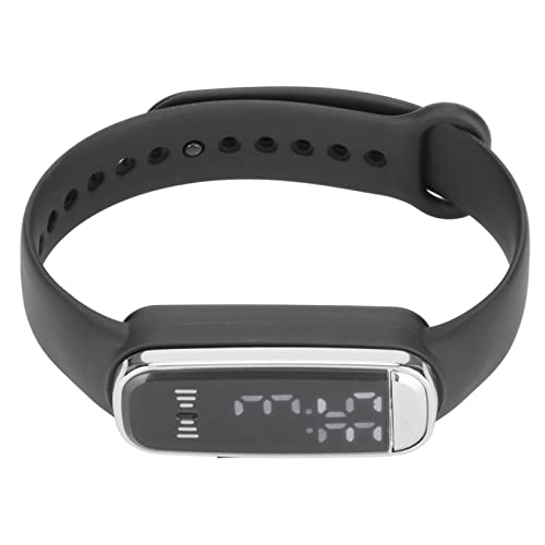 GOWENIC Montre Numérique à LED, Montre de Sport Numérique, Montre-Bracelet électronique élégante et Rechargeable pour Hommes et Femmes, Bracelet Réglable, Système Double Fuseau Horaire 12/24(Le Noir) Cover