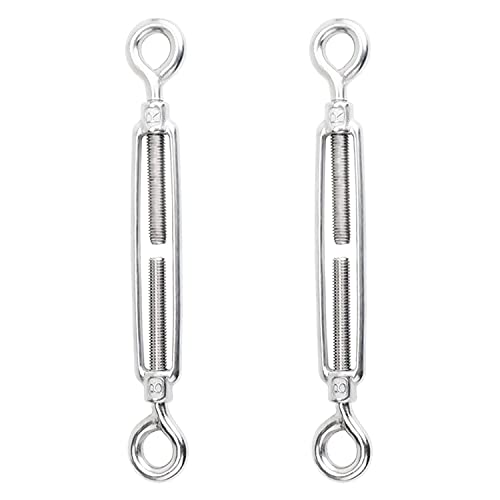PHasz 2 Pcs M8-M12 Stainless Steel Turnbuckle Eye to Eye Wire Rope Tensioner for Tent Installation and Fastening Cables,M16