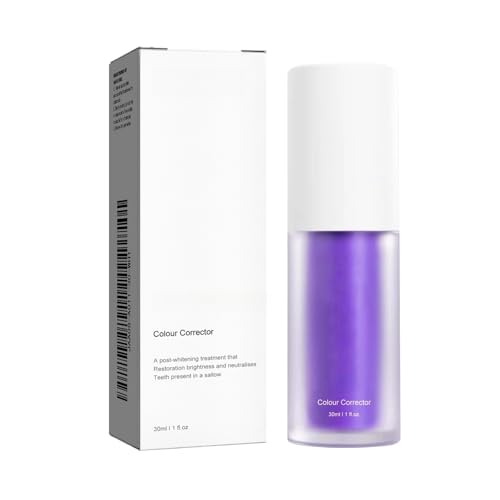 Color Corrector Post-Whitening Toothpaste, Purple Formula for Yellow Stain Reduction, 30ml/1 fl o