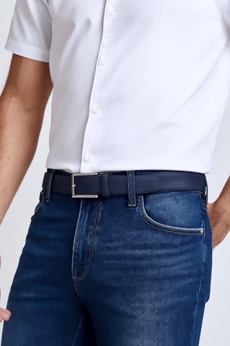 Nautica Mens Double Stitch Dress Leather Belt for Suits and Pants2