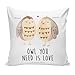 Mr. & Mrs. Panda 40x40 Kissen Eule Liebe - Motivkissen, Eulen, Kissenhülle, Liebe Spruch, Kopfkissen, Sofakissen, Pärchen, Dekokissen, All You Need is Love, verliebt, Hochzeit Spruch