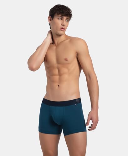 Image of Jockey US60 Men's Super Combed Cotton Elastane Stretch Solid Trunk with Ultrasoft Waistband