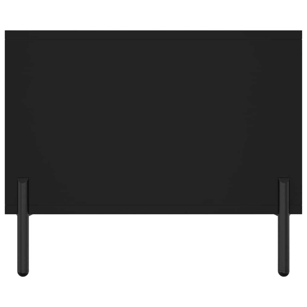 Stolik kawowy czarny 102 x 50 x 40 cm z materiału drewnopochodnego z 3 półkami i wytrzymałym blatem z żelaznymi nogami