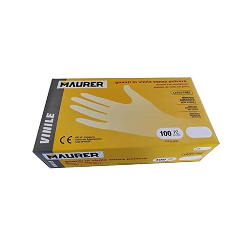 MAURER Guanti in vinile monouso taglia M (scatola 100 unità)