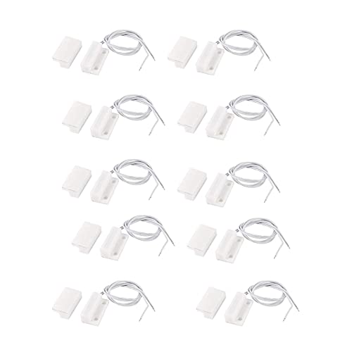 Image of Robocraze MC-38 Wired Magnetic House Security Alarm Sensor for Door and Windows | Home Alarm System with Screws (Pack of 10)