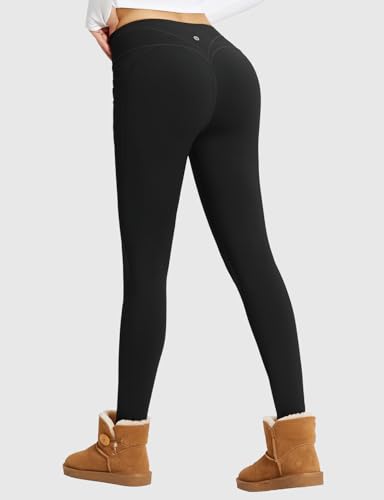 baleaf Women's High Waisted Fleece Lined Leggings Workout Gym Pants with Pockets Thermal Winter Cold Weather2