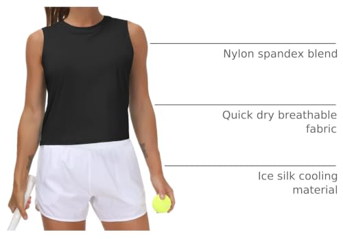 Image of THE GYM PEOPLE Women's Workout Tops in Ice Silk Quick Dry Sleeveless