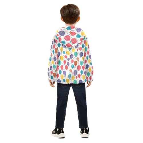 CHIFIGNO Colorful Balloons Toddler Sweatshirt Hooded Jacket Sweatshirt Toddler Fall Jacket Winter Jacket for Boys 6Y4
