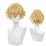 Sniivoo Anime Naranja Amarillo Corto Peluca Halloween Cosplay Peluca