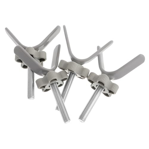 LEDMOMO 4個 用ドアレールナットボルト 扉の付属品 ねじフックゲート 木製門金具 頑丈な取り付け金具 階段ゲート部品 木製門杖ボルト ベビーゲートネジ Grey プラスチック