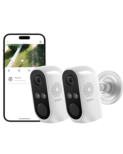Anlapus 3MP 2K WiFi Security Camera Outdoor Indoor, 2 x WiFi6 & 2.4GHz Plug-in Cameras for Home Security, Color Night Vision, Human Vehicle Detection, Light Siren Alarm, 24/7 Recording, Easy Install