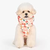 Puppia Hibiskus Hundepullover Wintersaison, integriertes Geschirr für kleine und mittelgroße Hunde, Orange, Größe S