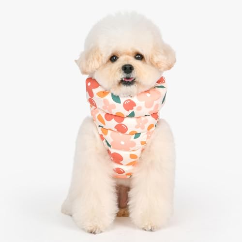 Puppia Hibiscus Dog Jumper Winter Season Intrgrated Harness for Small and Medium Dogs, Orange, Medium - Thumbnail 4
