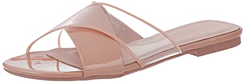 Image of shoexpress Women Black Solid Pu Open Toe Flats Sandal