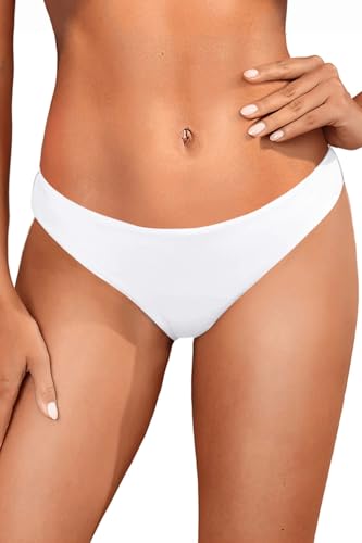 Image of Tempt Me Women Low Rise Bikini Bottoms - Moderate Coverage Bathing Suit Bottoms Low Waisted Swimsuit Bottoms Brief