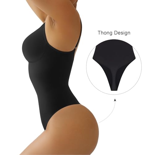 Image of 2 Pack Bodysuit for Women - Seamless Tummy Control Shapewear Sculpting Thong Sleeveless Women Body Shaper