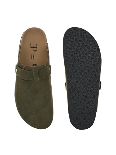 Image of EL PASO Men Olive Faux Leather Casual Slip On Sandals EPSJ1661 P