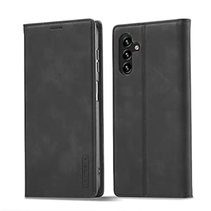 QLTYPRI Case for Samsung Galaxy A15 4G/5G, Vintage Matte Leather Wallet Case Card Slot Kickstand Magnetic Shockproof Flip Folio Book Case Cover for Samsung Galaxy A15 5G / A15 4G – Black