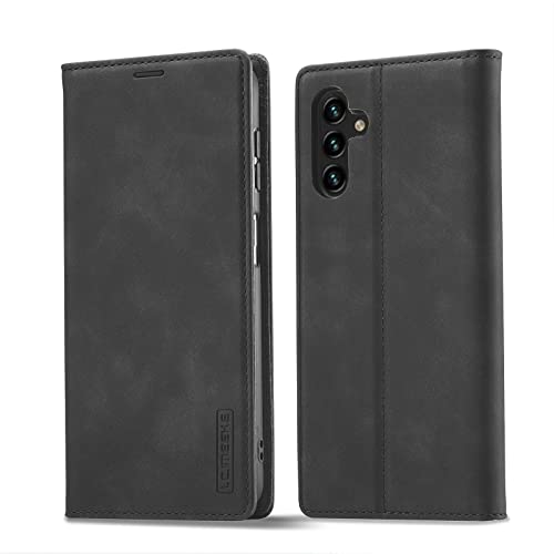 QLTYPRI Case for Samsung Galaxy A15 4G/5G, Vintage Matte Leather Wallet Case Card Slot Kickstand Magnetic Shockproof Flip Folio Book Case Cover for Samsung Galaxy A15 5G / A15 4G – Black