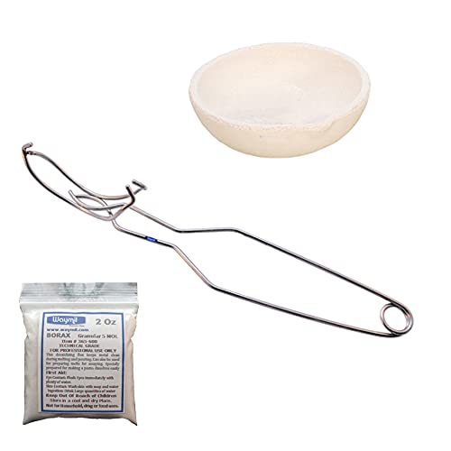 272 Gram Ceramic Crucible Small Whip Tong Set Melting Casting Gold Silver Copper