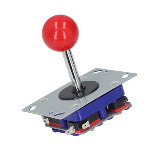 Walfront Joystick Red Ball Top Handle Game Joystick DIY Controller Kit for Gaming, 2/4/8 Way
