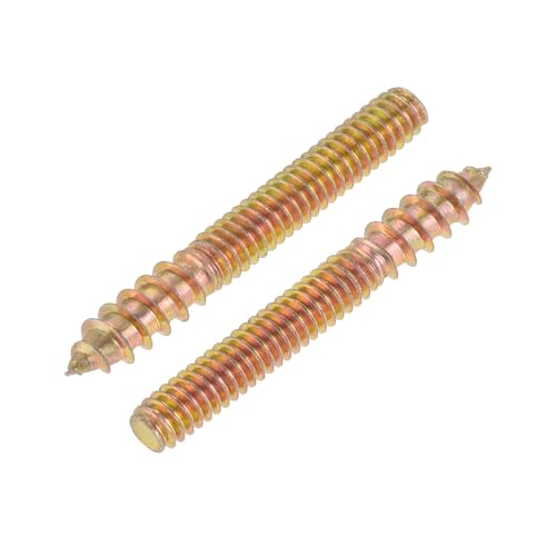Image of uxcell 5 /32-32 x 1-1 /4 inch Hanger Bolts Double Head Dowel Screw for Wood Furniture 20pcs
