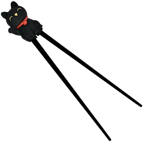 Training Chopsticks  Rebound Beginner Chopsticks Reusable Non-Slip Heat-Resistant Learning Chopstick for Noodles Ramen Eating Tools (Lucky Cat)