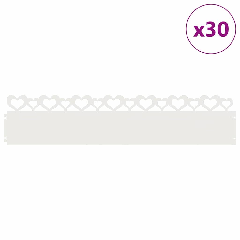 Lot de 30 bordures pour gazon, 103 x 0,05 x 22 cm, acier