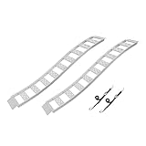 CargoSmart Aluminum Fixed S-Curve Ramp with Treads (2pk) – Easily and Safely Load and Unload Your Light Equipment, Lawn Tractors, ATVs and More, 1,500 lb. Capacity, 12” W x 90” L