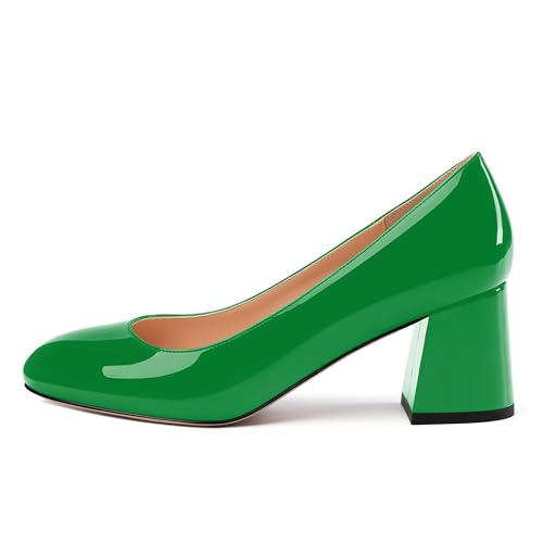 Women's Pumps, Round Toe High Heels, Fashion Chunky Heels Shoes for Women2