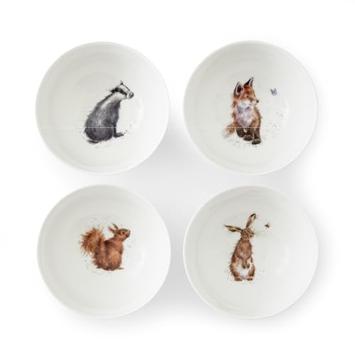 Royal Worcester x Wrendale Designs Set of 4 Deep Bowls - 6" Versatile Serving Bowls, Ideal for Salads, Curry, Pasta, Cereal, Fruit & Desserts, Microwave & Dishwasher Safe, Perfect for Everyday Use
