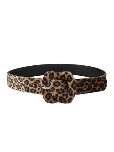 Floerns Women's Faux Leather Cheetah Print Leopard Waist Belts For Jeans Dress4