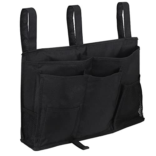 Dayard Bedside Caddy Hängende Aufbewahrungstasche, Nachttisch-Aufbewahrungs-Organizer, multifunktionale Nachttisch-Hängetasche für Schlafsäle, Krankenhaus, Bettgitter und Babybett, Schwarz Cover