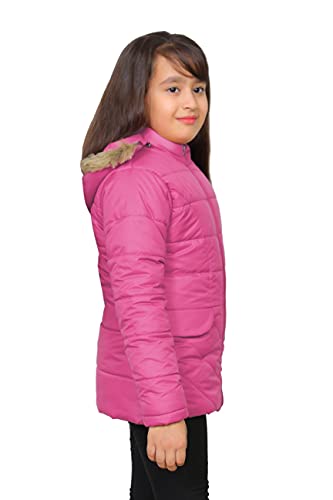 Image of Brazo Full Sleeve Bomber Winter Wear Jacket For Girls Navy | Red | Pink. Winter Hooded Sweatshirt / Puffer Sweater Jacket / Fur Jacket / Girl Cardigan Coat / Water Resistant Quilted Jacket to keep your kid warm and comfortable. (Age range 5-11 years )