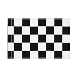 Teery-YY Schwarz-weiße Rennflaggen-Muster Autofahne Fensterclip Flagge 45,7 x 30,5 cm Auto-Dekor-Banner doppelseitiger Druck für Sportveranstaltungen, Hochzeit, Feiern Paraden – (ohne Fahnenmast)
