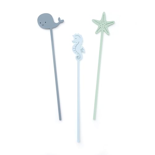 The Cotton & Canvas Co. Under the Sea Acrylic Drink Stirrers, Swizzle Sticks, Party Decor, Ocean Theme, Kids Birthday, Baby Shower, Underwater, Nautical, Set of 12
