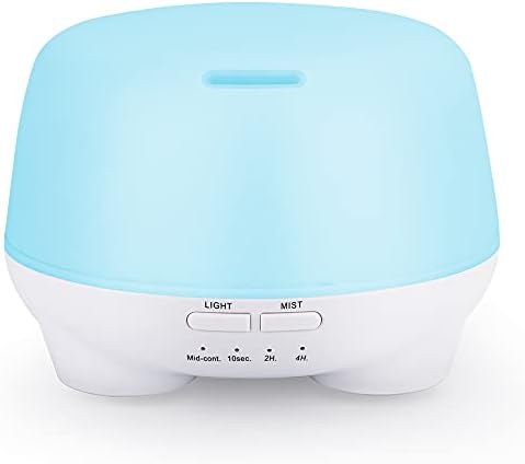 500ML Essential Oil Diffuser, Ultrasonic Aromatherapy Scented Oil Diffusers Humidifier , Waterless Auto-Off and 7 LED Light Colors for Bedroom, Yoga, SPA, Baby