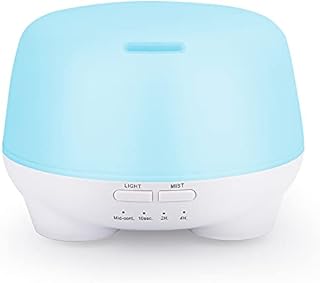500ML Essential Oil Diffuser, Ultrasonic Aromatherapy Scented Oil Diffusers Humidifier , Waterless Auto-Off and 7 LED Light Colors for Bedroom, Yoga, SPA, Baby