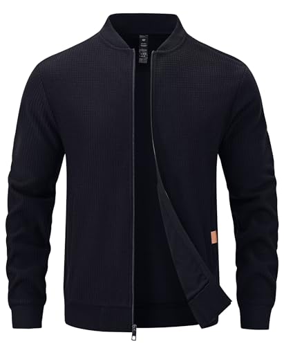 Image of Yundobop Men's Lightweight Jacket Zip Up bomber Jacket Casual Stylish Sweatshirts with Zip Pocket