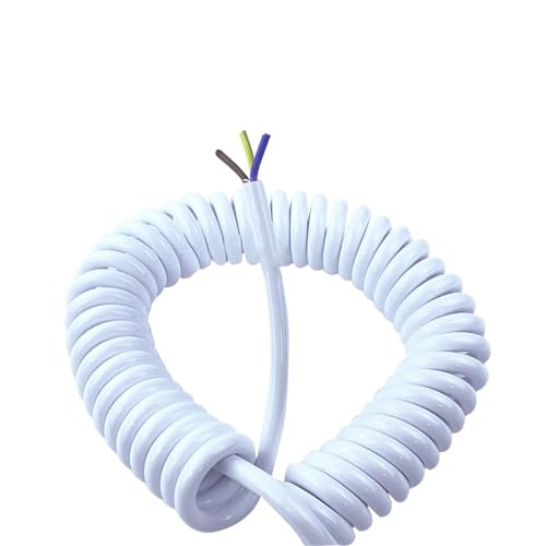 Cable espiral telescópico con resorte, Cable telescópico retráctil de 3 núcleos, 24 AWG, 15 AWG, estirable de 1 a 10 metros.(Stretch 8 Meters 18AWG 0.75mm2)