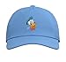 Disney Donald Duck Big Face Retro Character Trip Matching Adjustable Printed Baseball Hat, Light Blue