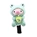 Vaveren Golf Wood Headcover Protection Cover Cute Pig for Women Guard Plush Protector Animal Shaped Golf Accessory Club Head Cover, Green for Driver