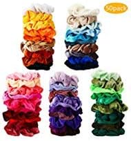 50 Pcs Hair Scrunchies Velvet Elastic Hair Bands Scrunchy Hair Ties Ropes Scrunchie for Women or Girls Hair Accessories