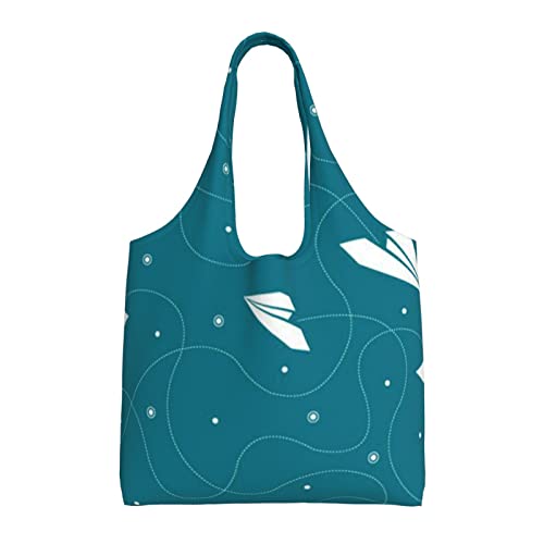 Sac fourre-tout en toile Debou noir en forme d'avion en papier pour femme et homme